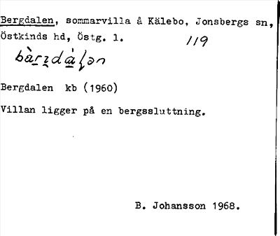 Bild på arkivkortet för arkivposten Bergdalen