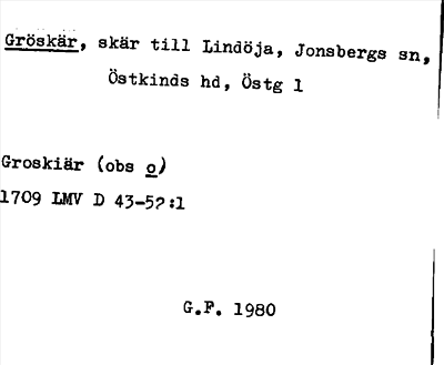Bild på arkivkortet för arkivposten Gröskär