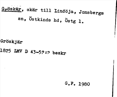 Bild på arkivkortet för arkivposten Gröskär