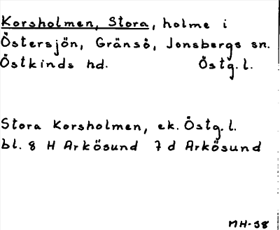 Bild på arkivkortet för arkivposten Korsholmen, Stora
