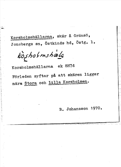 Bild på arkivkortet för arkivposten Korsholmshällarna