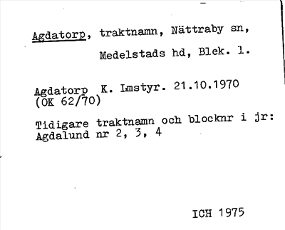 Bild på arkivkortet för arkivposten Agdatorp