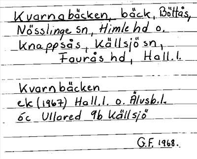 Bild på arkivkortet för arkivposten Kvarnabäcken