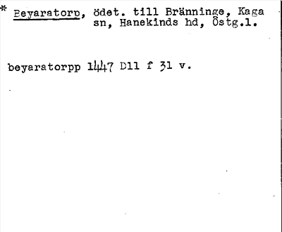Bild på arkivkortet för arkivposten *Beyaratorp