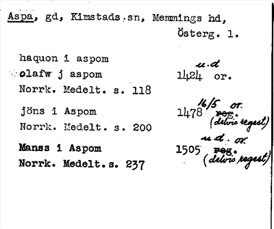 Bild på arkivkortet för arkivposten Aspa
