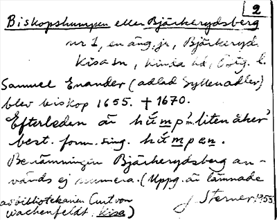 Bild på arkivkortet för arkivposten Biskopshumpen eller Björkerydsberg