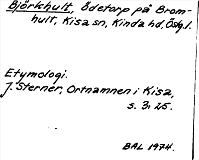 Bild på arkivkortet för arkivposten Björkhult