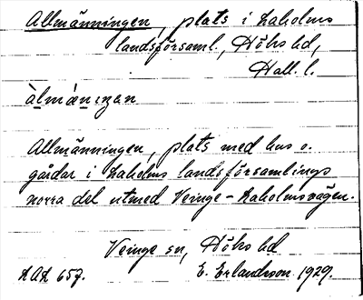 Bild på arkivkortet för arkivposten Allmänningen