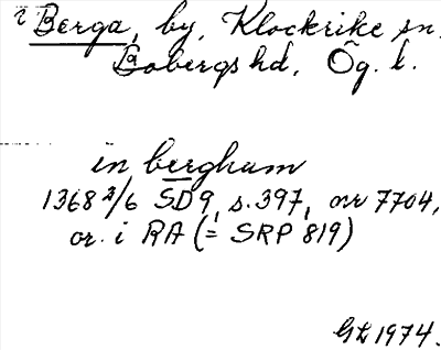 Bild på arkivkortet för arkivposten ?Berga