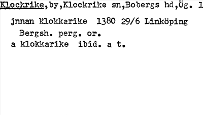 Bild på arkivkortet för arkivposten Klockrike