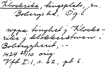Bild på arkivkortet för arkivposten Klockrike
