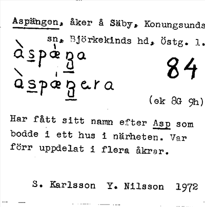 Bild på arkivkortet för arkivposten Aspängen