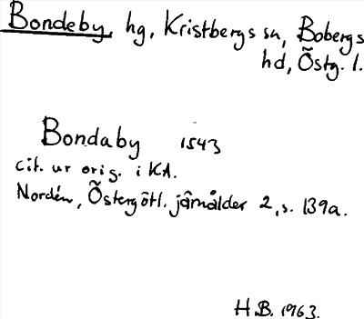 Bild på arkivkortet för arkivposten Bondeby