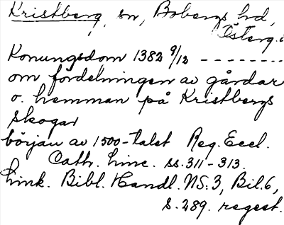 Bild på arkivkortet för arkivposten Kristberg