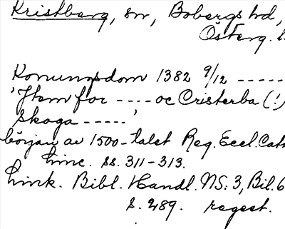 Bild på arkivkortet för arkivposten Kristberg