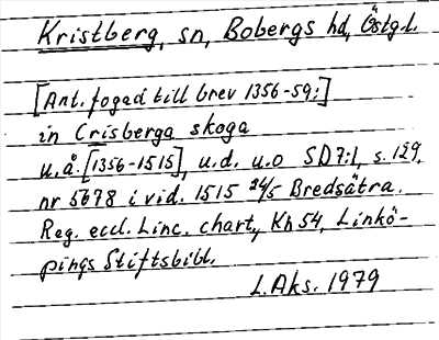 Bild på arkivkortet för arkivposten Kristberg