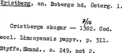 Bild på arkivkortet för arkivposten Kristberg