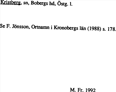 Bild på arkivkortet för arkivposten Kristberg