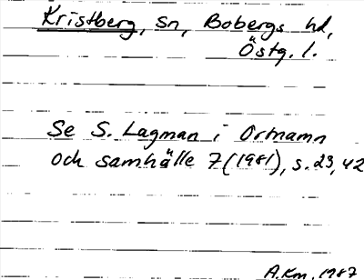 Bild på arkivkortet för arkivposten Kristberg