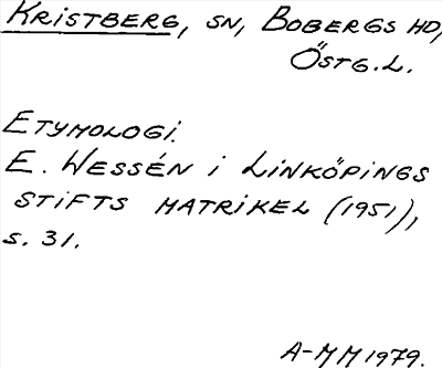 Bild på arkivkortet för arkivposten Kristberg