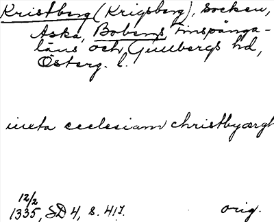 Bild på arkivkortet för arkivposten Kristberg