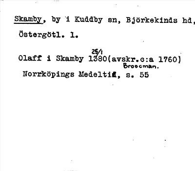 Bild på arkivkortet för arkivposten Skamby