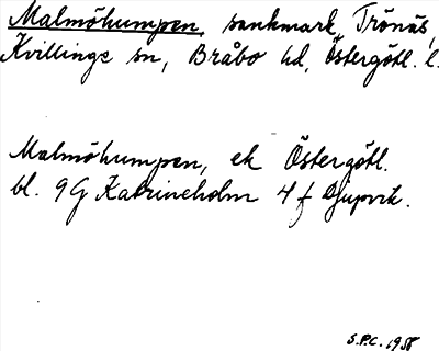 Bild på arkivkortet för arkivposten Malmöhumpen