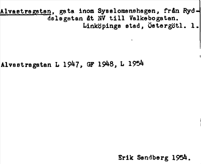 Bild på arkivkortet för arkivposten Alvastragatan