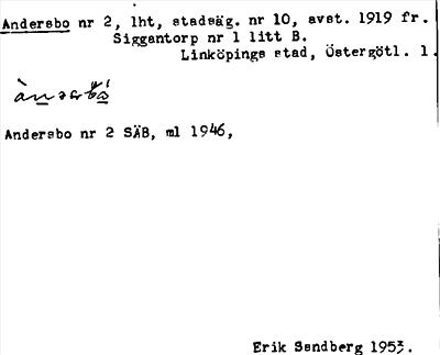 Bild på arkivkortet för arkivposten Andersbo