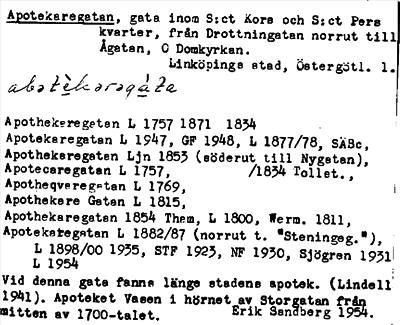 Bild på arkivkortet för arkivposten Apotekaregatan