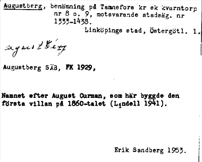 Bild på arkivkortet för arkivposten Augustberg