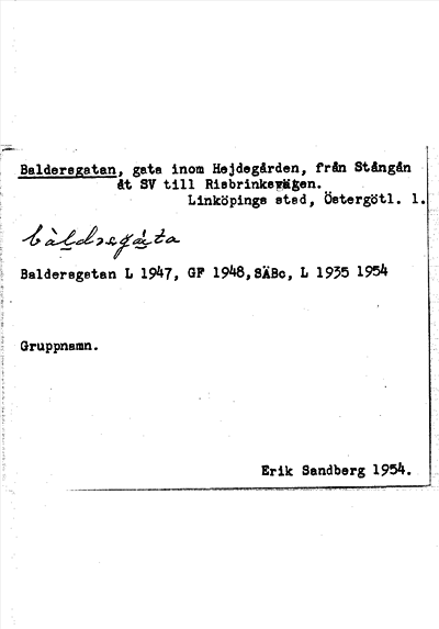 Bild på arkivkortet för arkivposten Baldersgatan