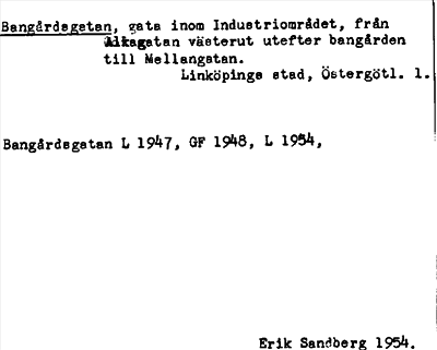 Bild på arkivkortet för arkivposten Bangårdsgatan