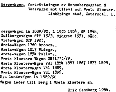 Bild på arkivkortet för arkivposten Bergsvägen