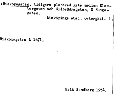 Bild på arkivkortet för arkivposten +Biskopegatan