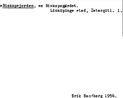 Bild på arkivkortet för arkivposten +Biskopsjorden, se Biskopsgärdet