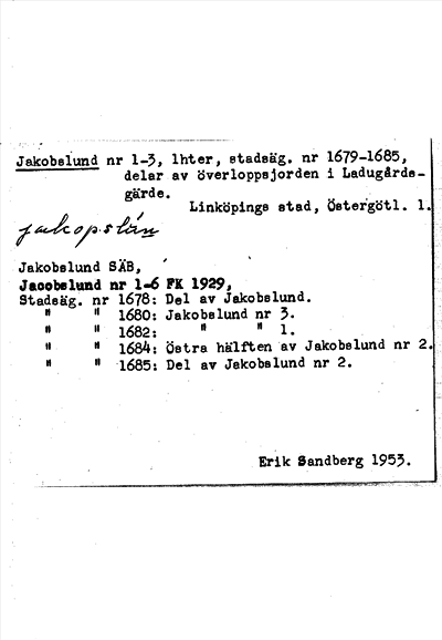 Bild på arkivkortet för arkivposten Jakobslund