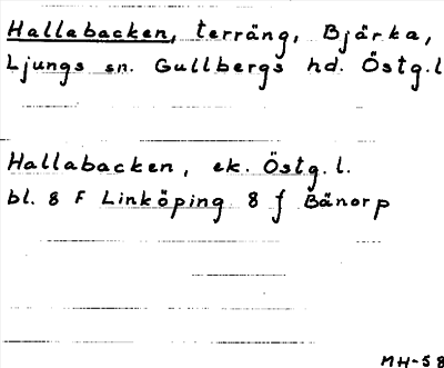 Bild på arkivkortet för arkivposten Hallebacken