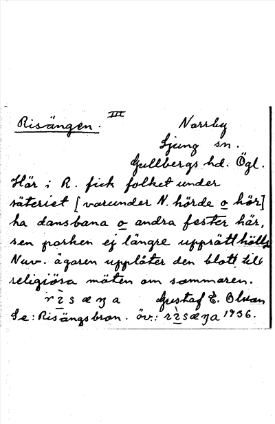 Bild på arkivkortet för arkivposten Risängen