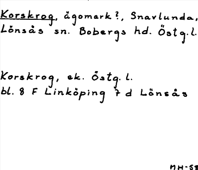 Bild på arkivkortet för arkivposten Korskrog