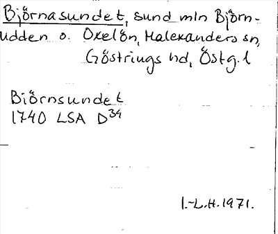 Bild på arkivkortet för arkivposten Björnasundet