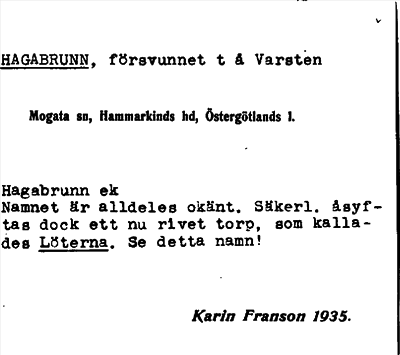 Bild på arkivkortet för arkivposten Hagabrunn