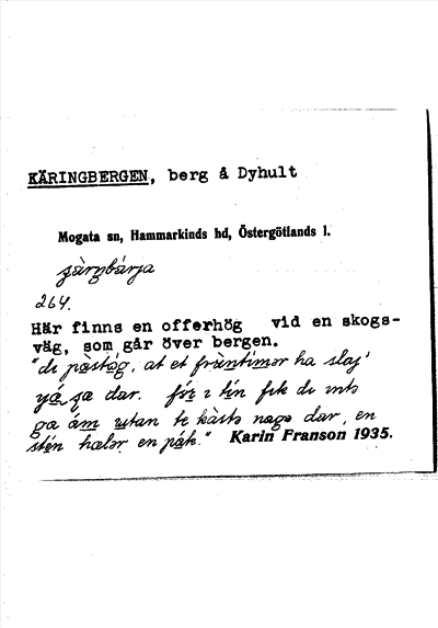 Bild på arkivkortet för arkivposten Käringbergen