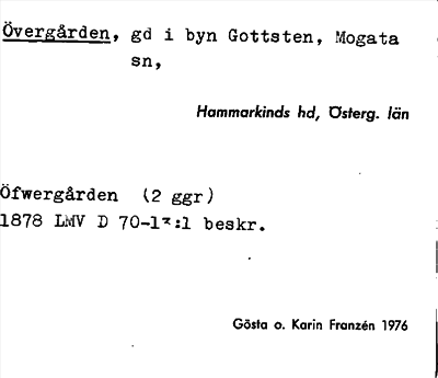 Bild på arkivkortet för arkivposten Övergården