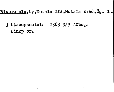 Bild på arkivkortet för arkivposten Bispmotala