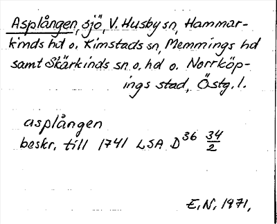 Bild på arkivkortet för arkivposten Asplången