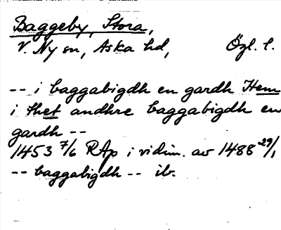 Bild på arkivkortet för arkivposten Baggeby, Stora