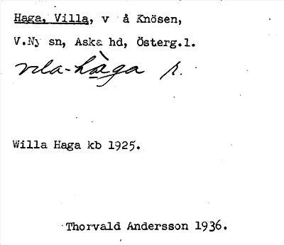 Bild på arkivkortet för arkivposten Haga, Villa