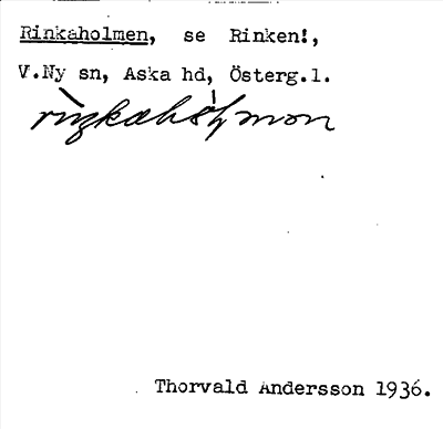 Bild på arkivkortet för arkivposten Rinkaholmen, se Rinken