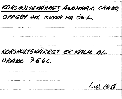 Bild på arkivkortet för arkivposten Korshultekärret